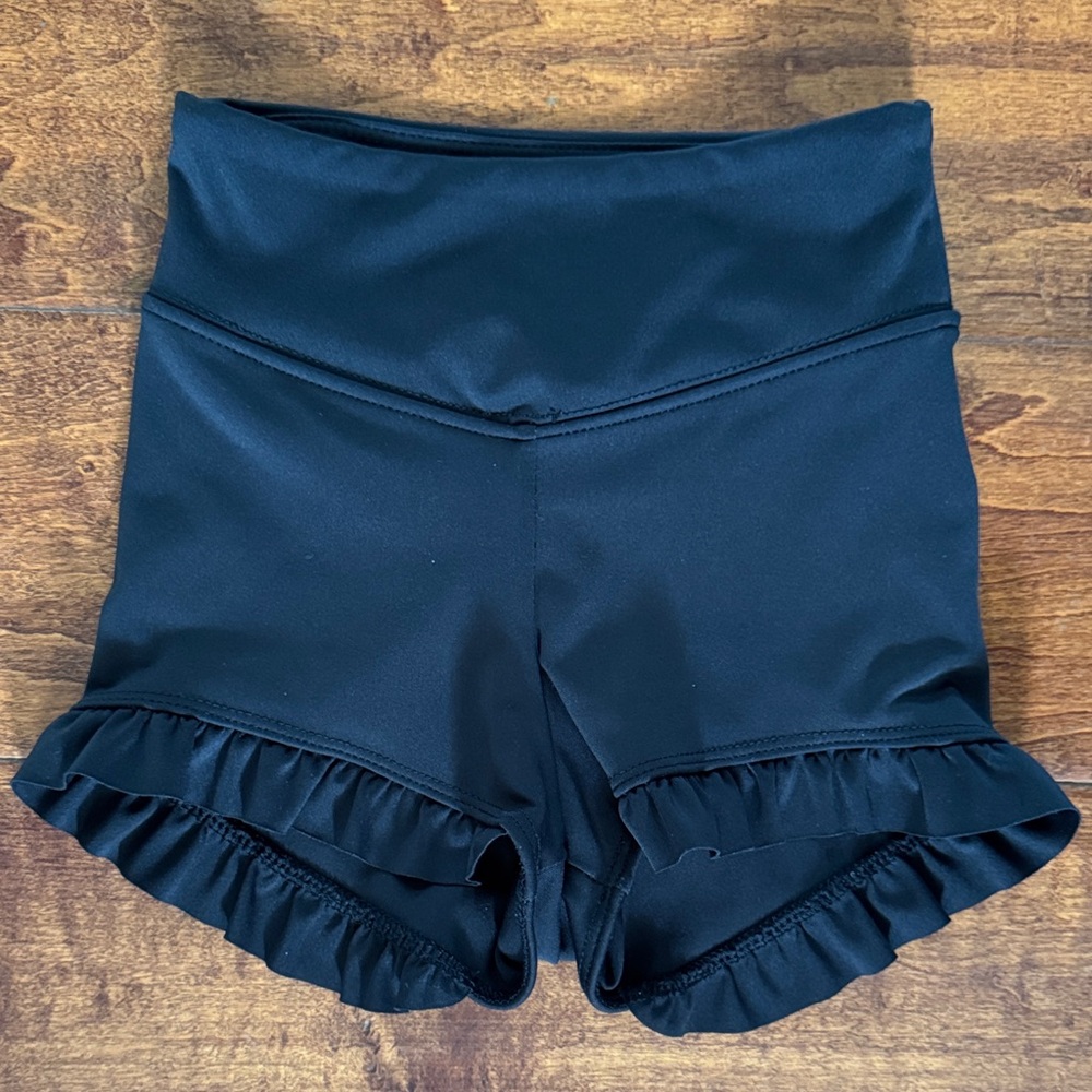 Tiger Friday Black Ruffle Hem Dance Shorts